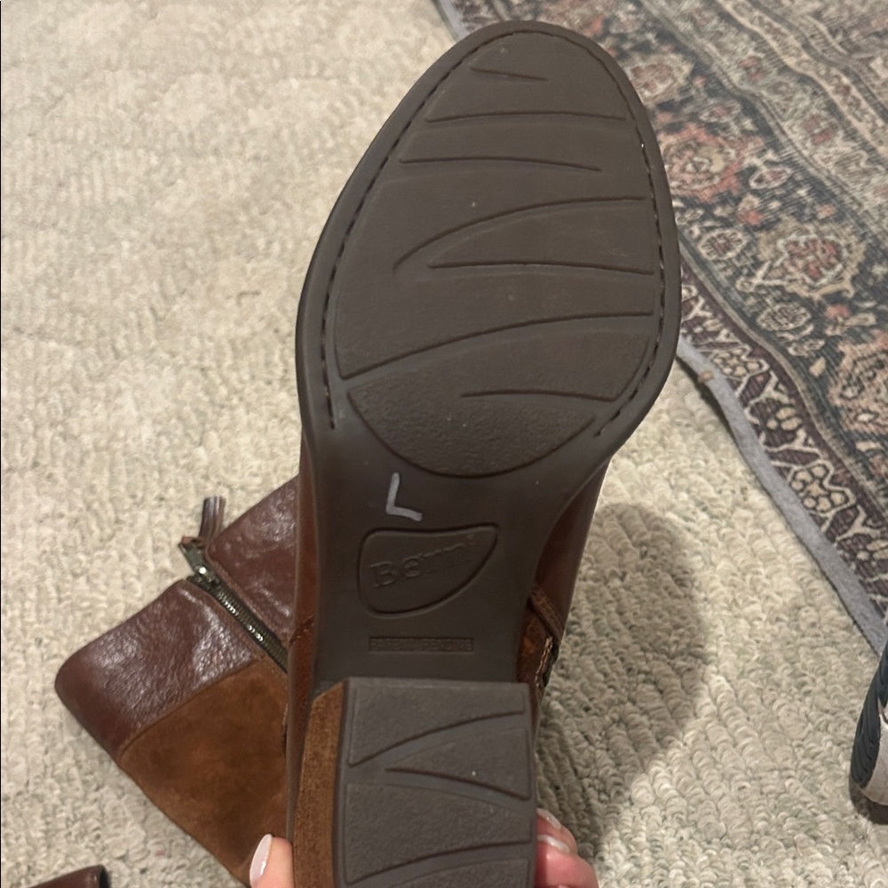 Born Alize Chestnut Leather and Suede Boots - Picture 16 of 16